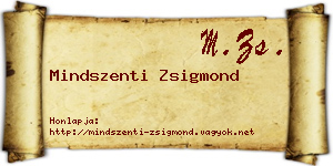 Mindszenti Zsigmond névjegykártya